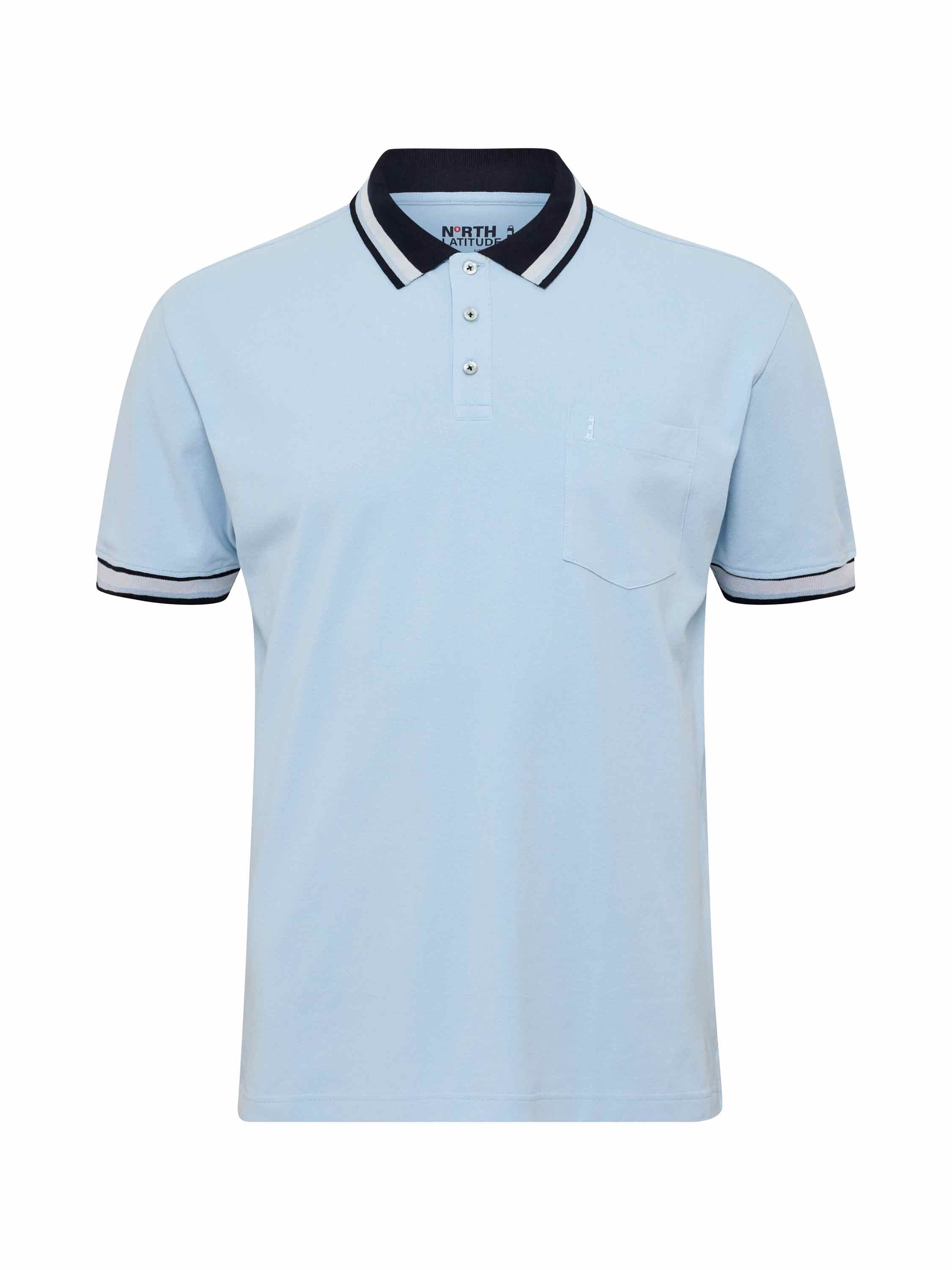 Ανδρική Plus Size Μπλούζα Polo πικέ με elastane από ελαστικό, άνετο ύφασμα με κοντά μανίκια, North Latitude. (Μεγάλα Μεγέθη - Υπερμεγέθη)