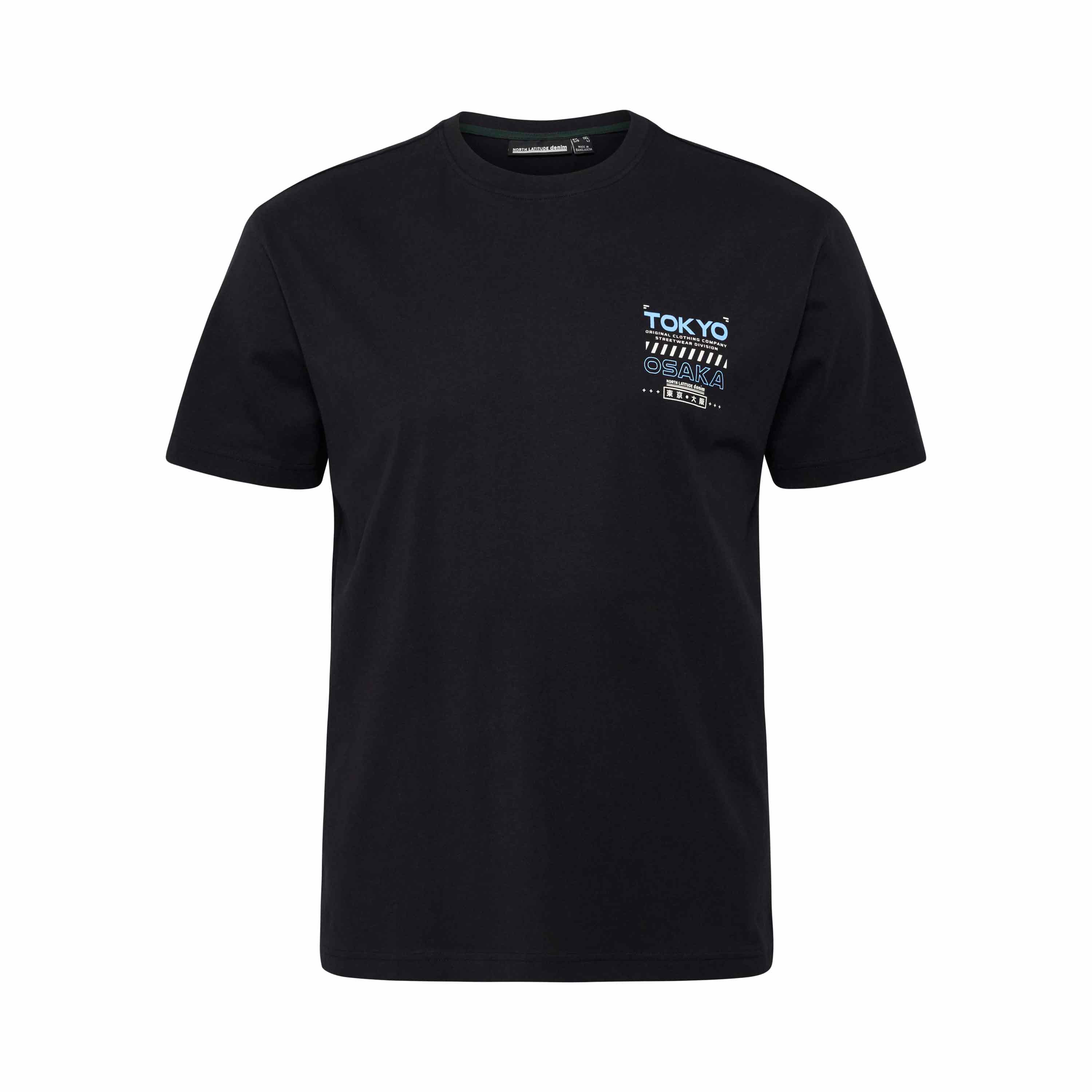 Ανδρικό Plus Size T-Shirt με μικρό τύπωμα Tokyo στο στήθος, North Latitude Denim (Μεγάλα Μεγέθη - Υπερμεγέθη)