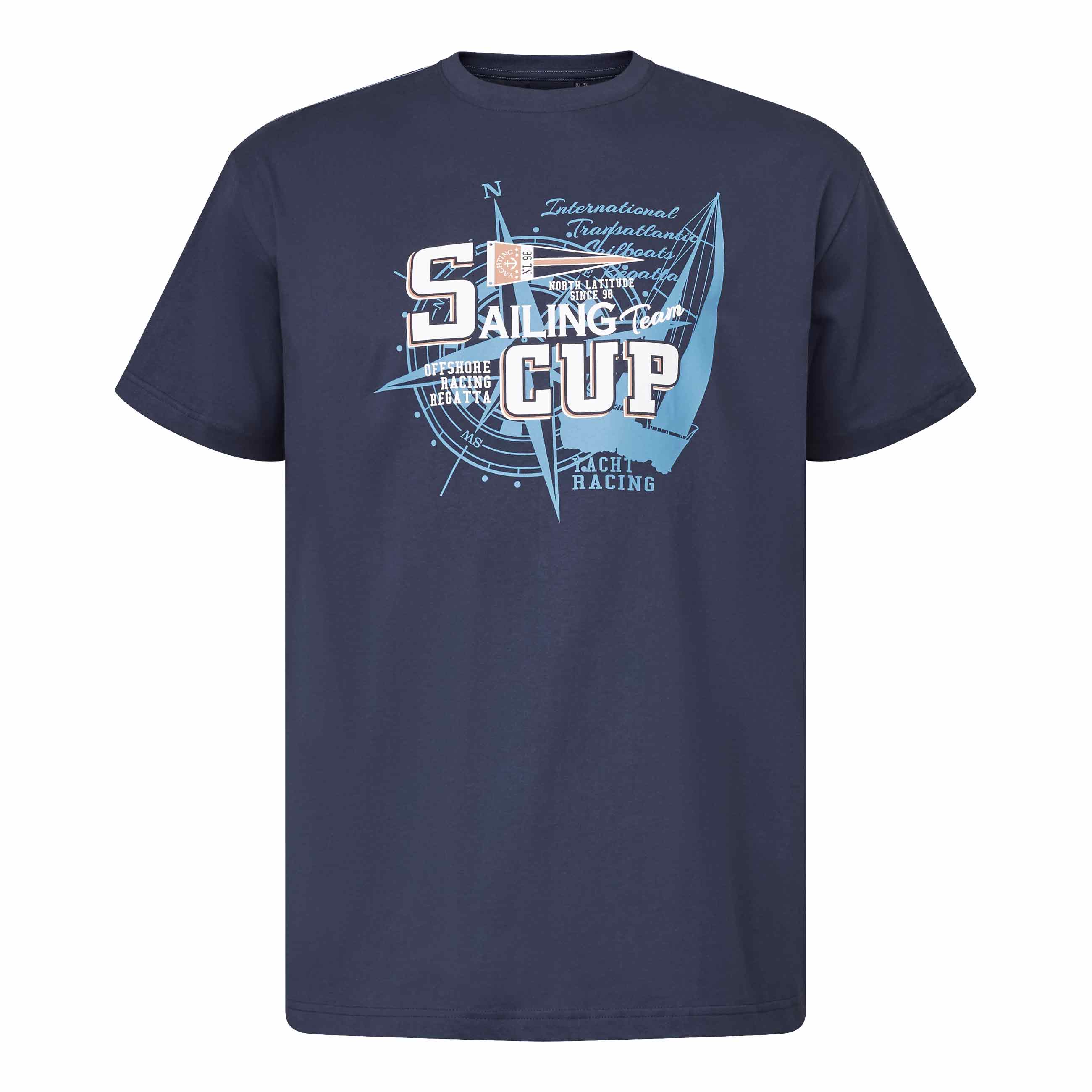 Ανδρικό Plus Size T-shirt με τύπωμα Sailing Cup, North Latitude (Μεγάλα Μεγέθη - Υπερμεγέθη)