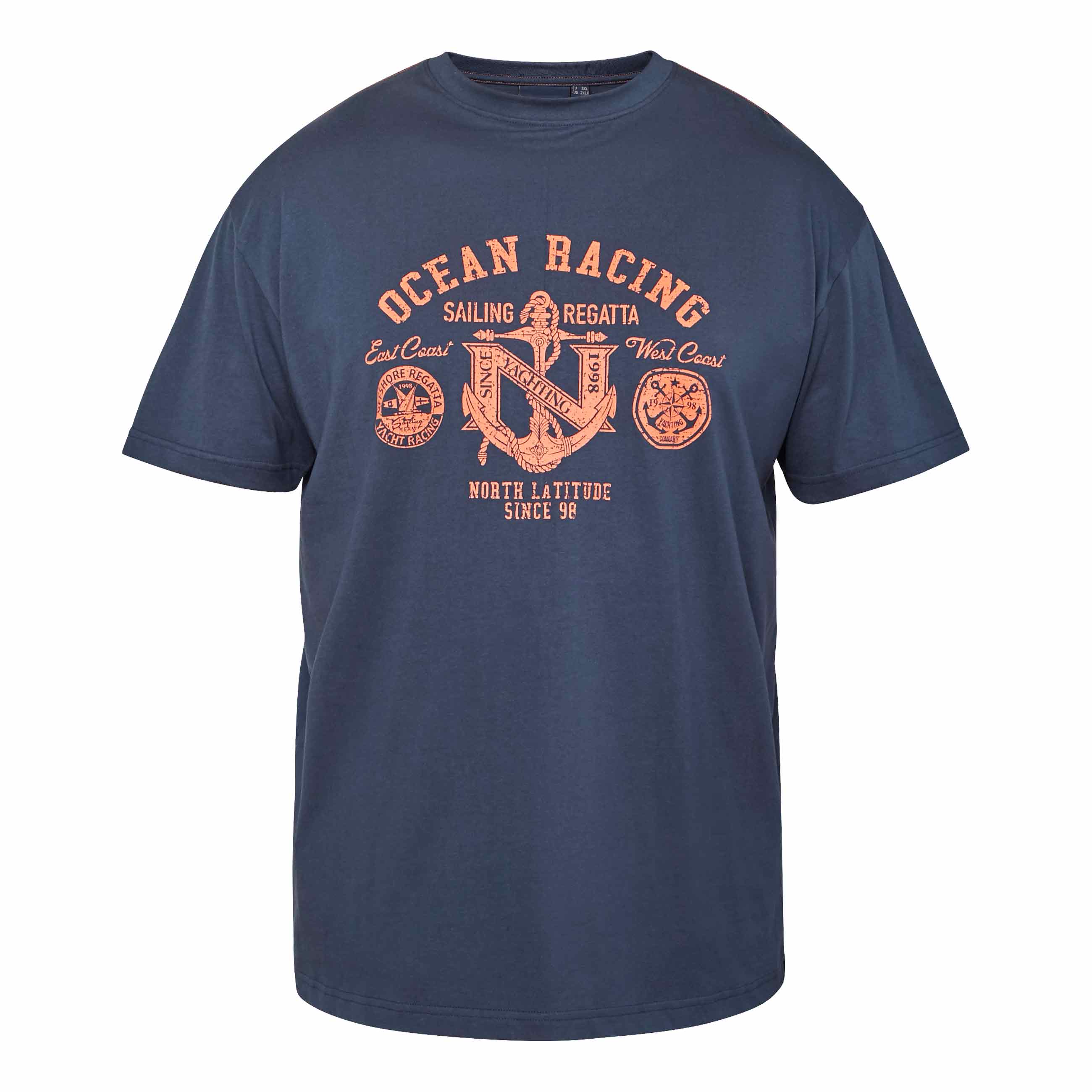 Ανδρικό Plus Size T-shirt με τύπωμα Ocean Racing, North Latitude (Μεγάλα Μεγέθη - Υπερμεγέθη)