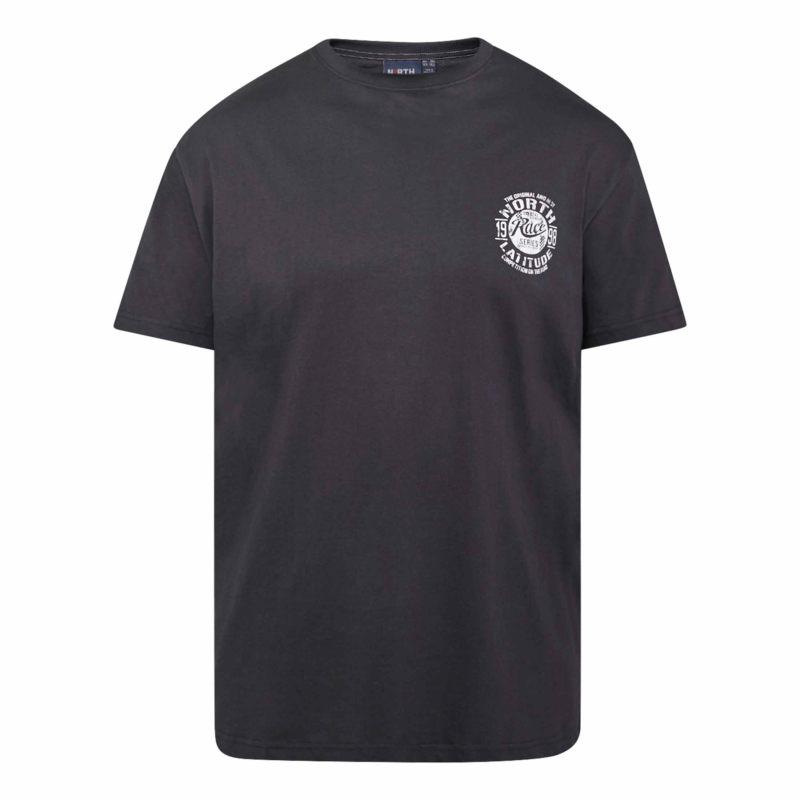 Ανδρικό Plus Size T-shirt με μικρό τύπωμα στο στήθος, North Latitude (Μεγάλα Μεγέθη - Υπερμεγέθη)