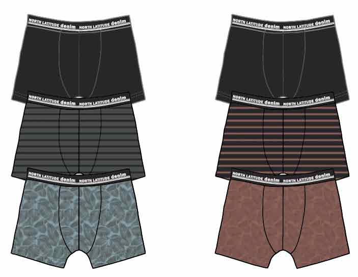 Plus Size Boxer σε συσκευασία 3 τεμαχίων, North Latitude Denim (Μεγάλα Μεγέθη - Υπερμεγέθη)