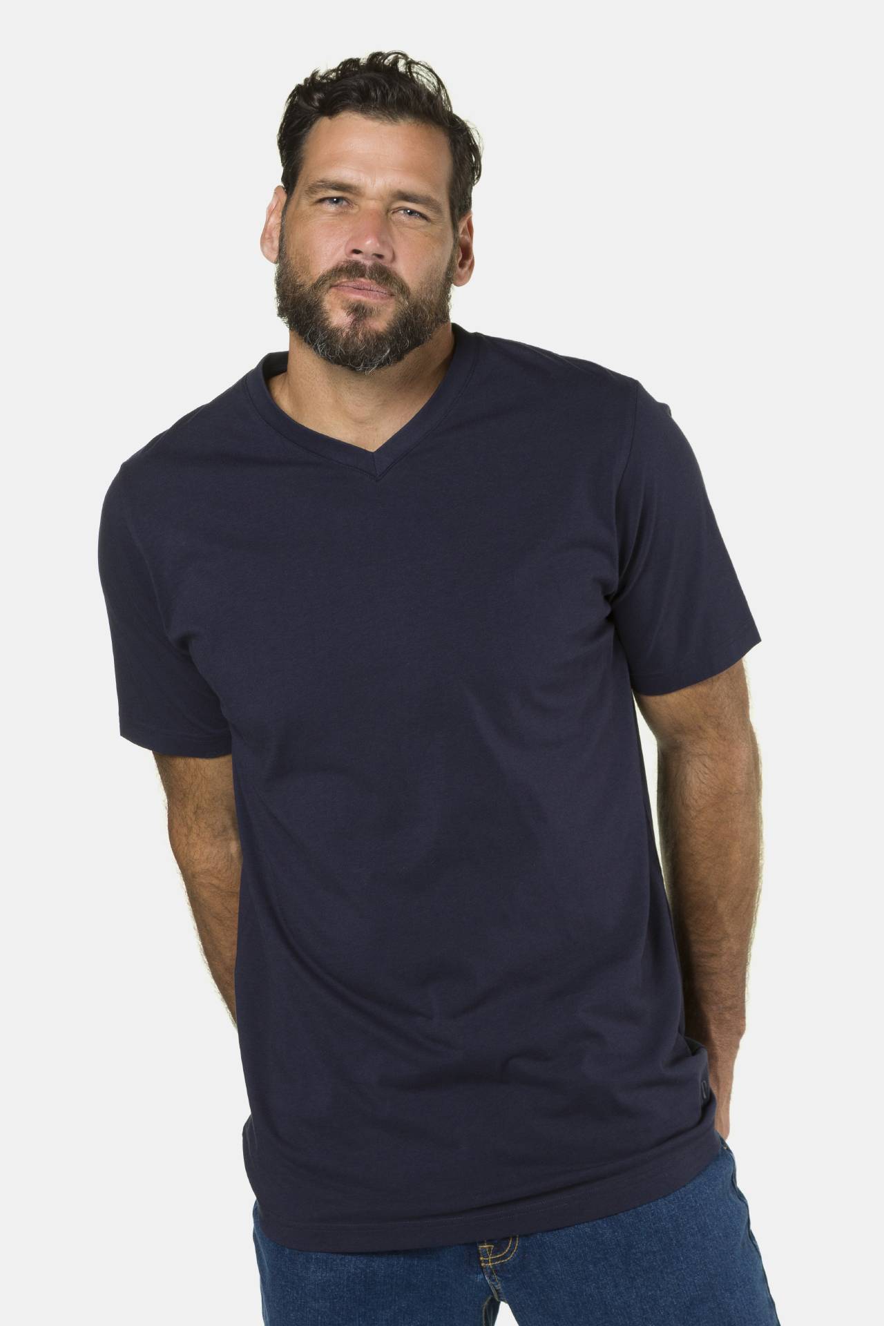 Ανδρικό Plus Size T-shirt basic με λαιμόκοψη V, JP1880 (Μεγάλα Μεγέθη - Υπερμεγέθη)