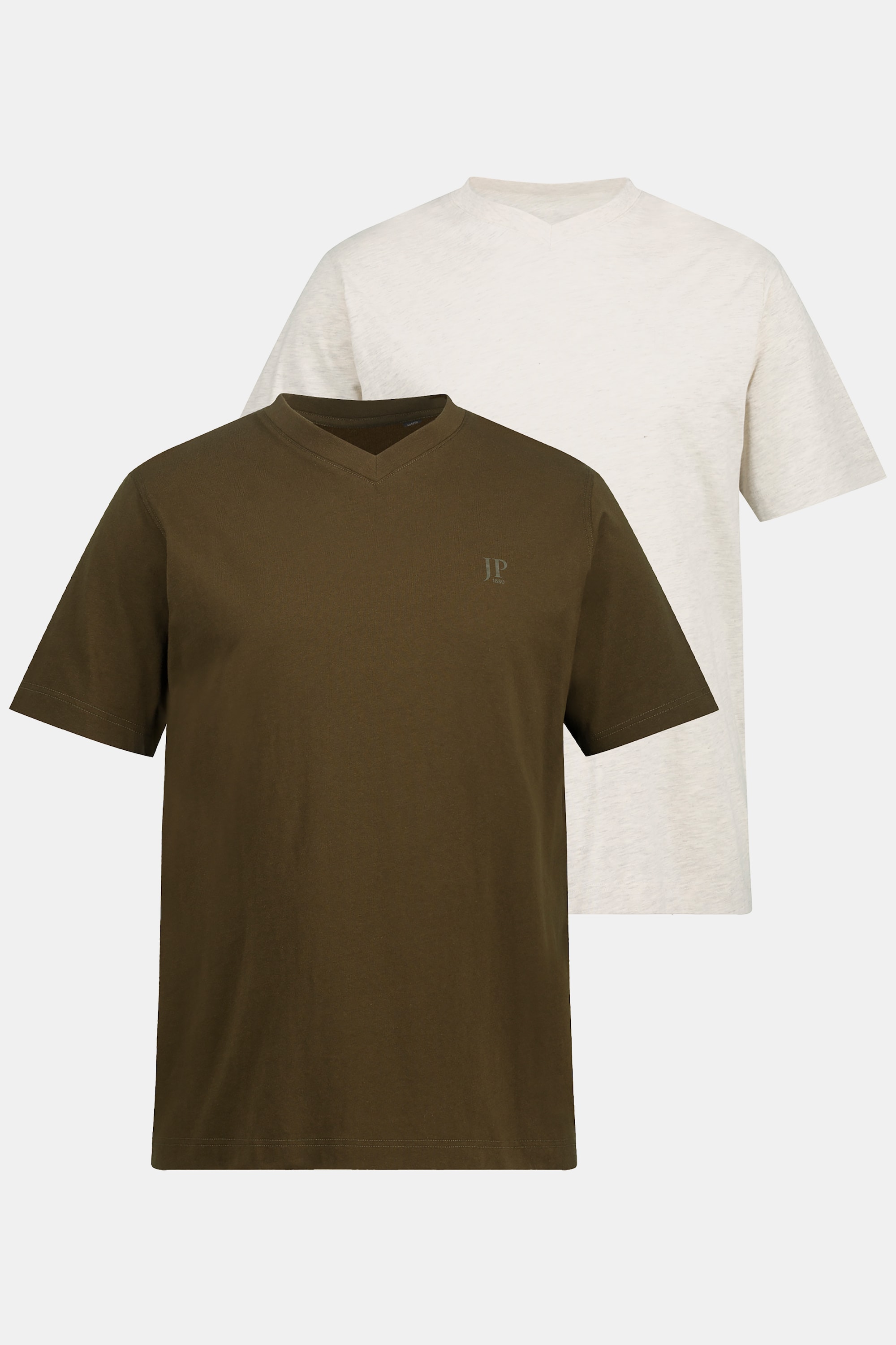 Ανδρικό Plus Size T-shirts συσκευασία 2 τεμαχίων, με λαιμόκοψη V, JP1880 (Μεγάλα Μεγέθη - Υπερμεγέθη)