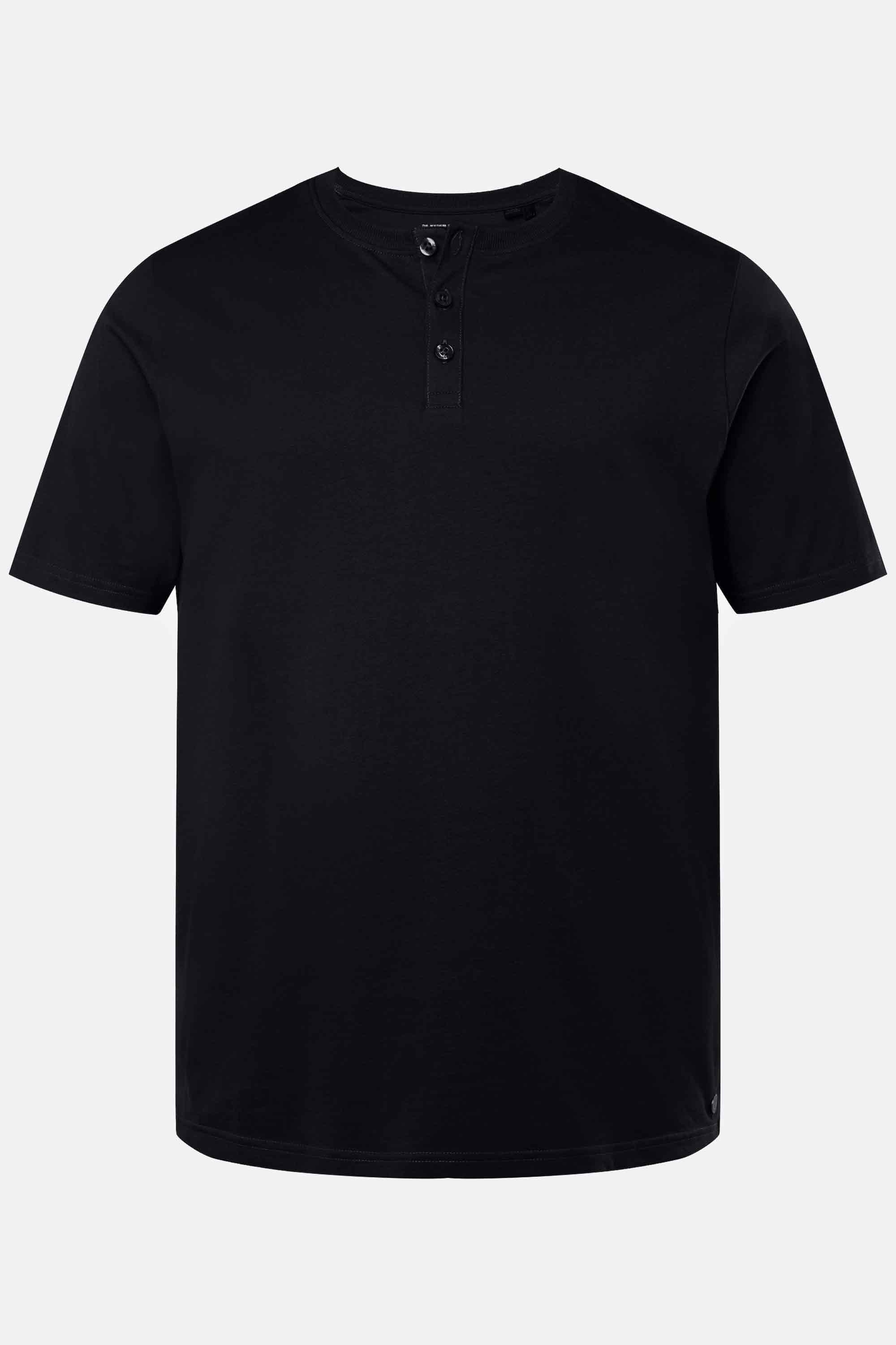Ανδρική Plus Size Μπλούζα Henley basic με κοντά μανίκια, JP1880 (Μεγάλα Μεγέθη - Υπερμεγέθη)