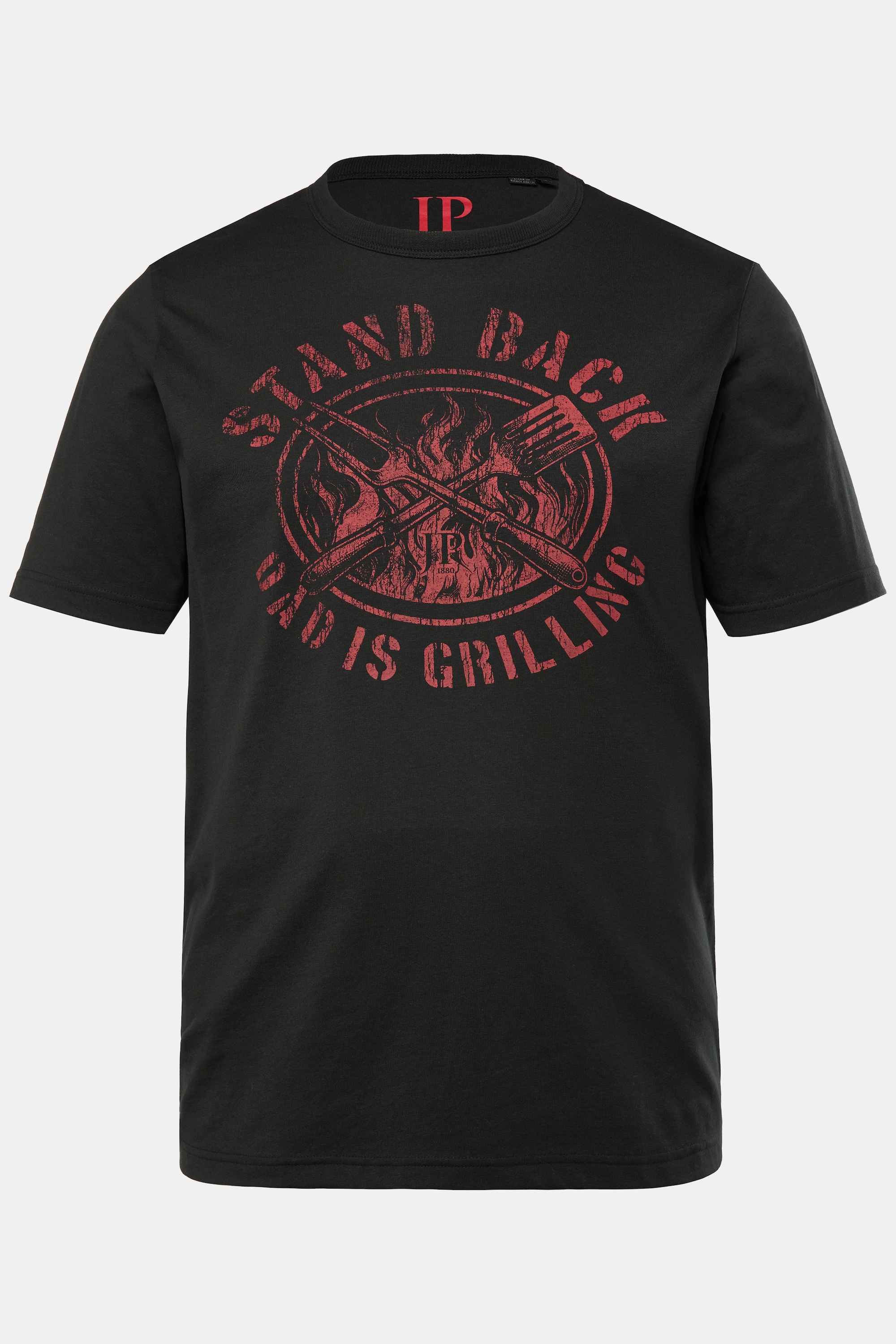Ανδρικό Plus Size T-shirt κοντομάνικο με τύπωμα grill, JP1880 (Μεγάλα Μεγέθη - Υπερμεγέθη)