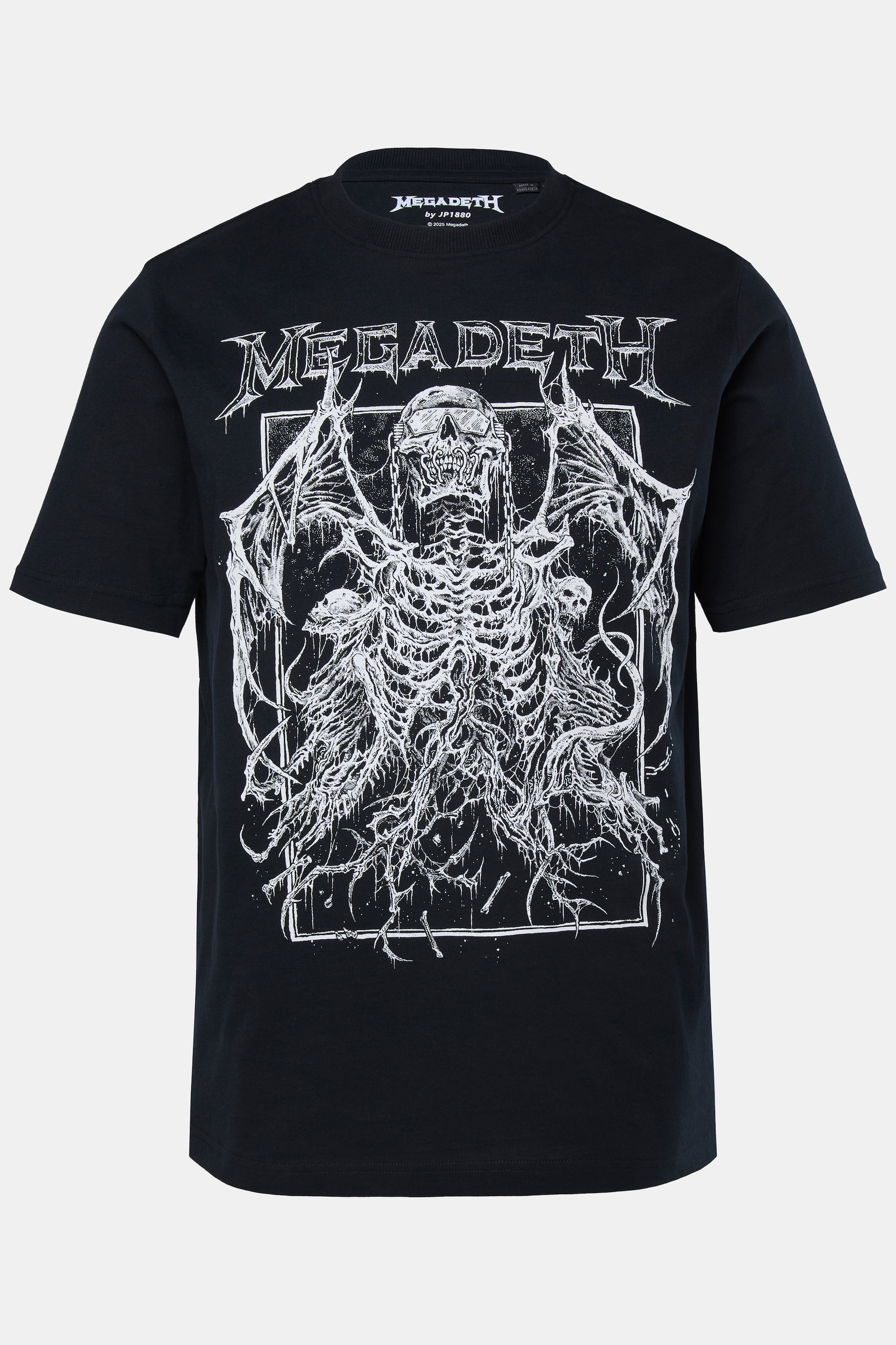 Ανδρικό Plus Size T-shirt με τύπωμα MEGADEATH και στρογγυλή λαιμόκοψη, JP1880 (Μεγάλα Μεγέθη - Υπερμεγέθη)