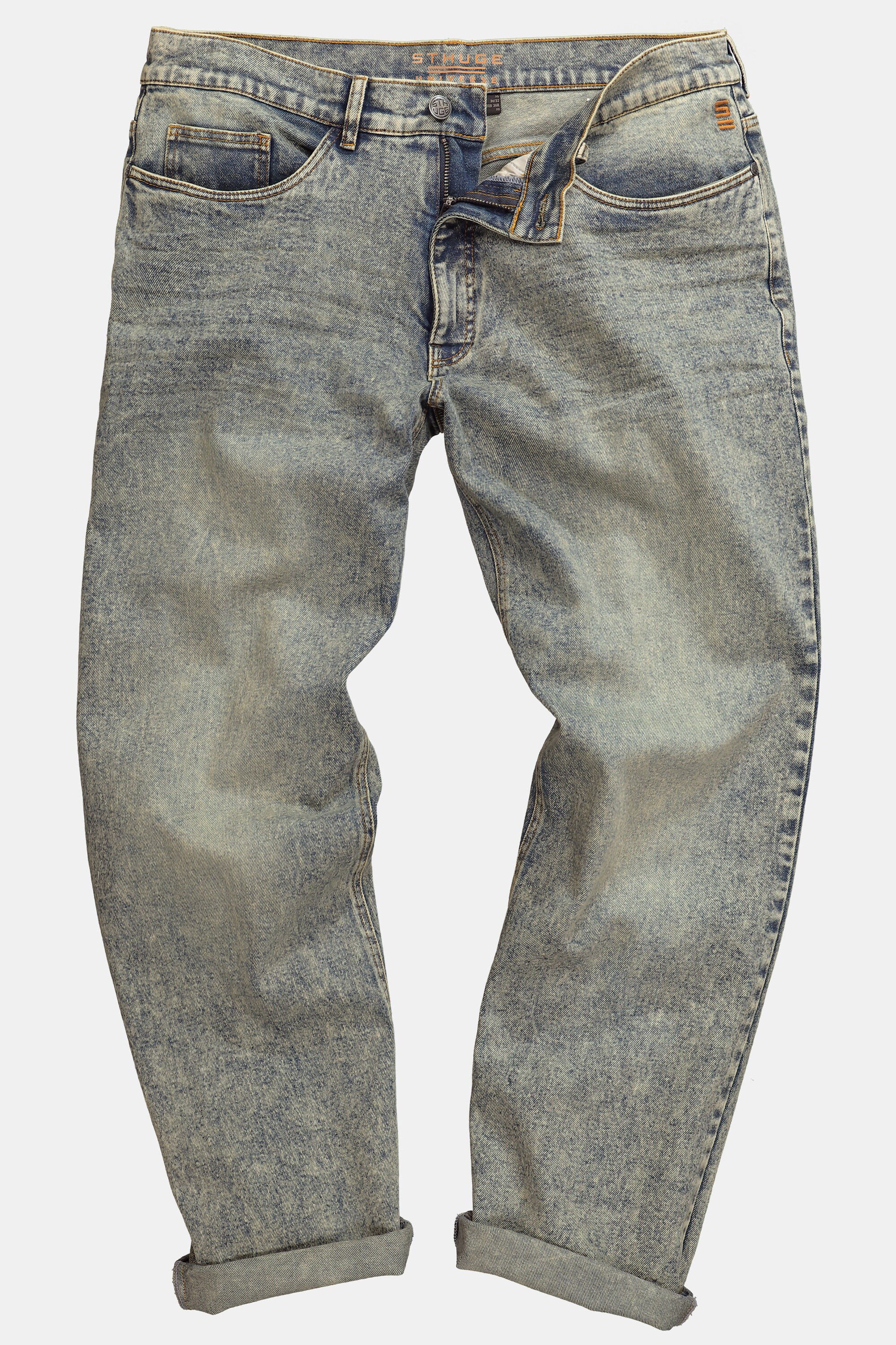 Ανδρικό Plus Size Τζιν παντελόνι σε στυλ dirty denim, STHUGE (Μεγάλα Μεγέθη - Υπερμεγέθη)