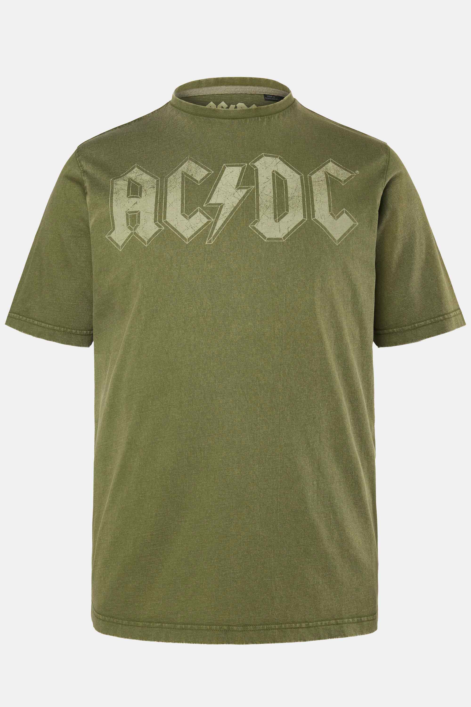 Ανδρικό Plus Size T-shirt με τύπωμα AC/DC και κοντά μανίκια, JP1880 (Μεγάλα Μεγέθη - Υπερμεγέθη)