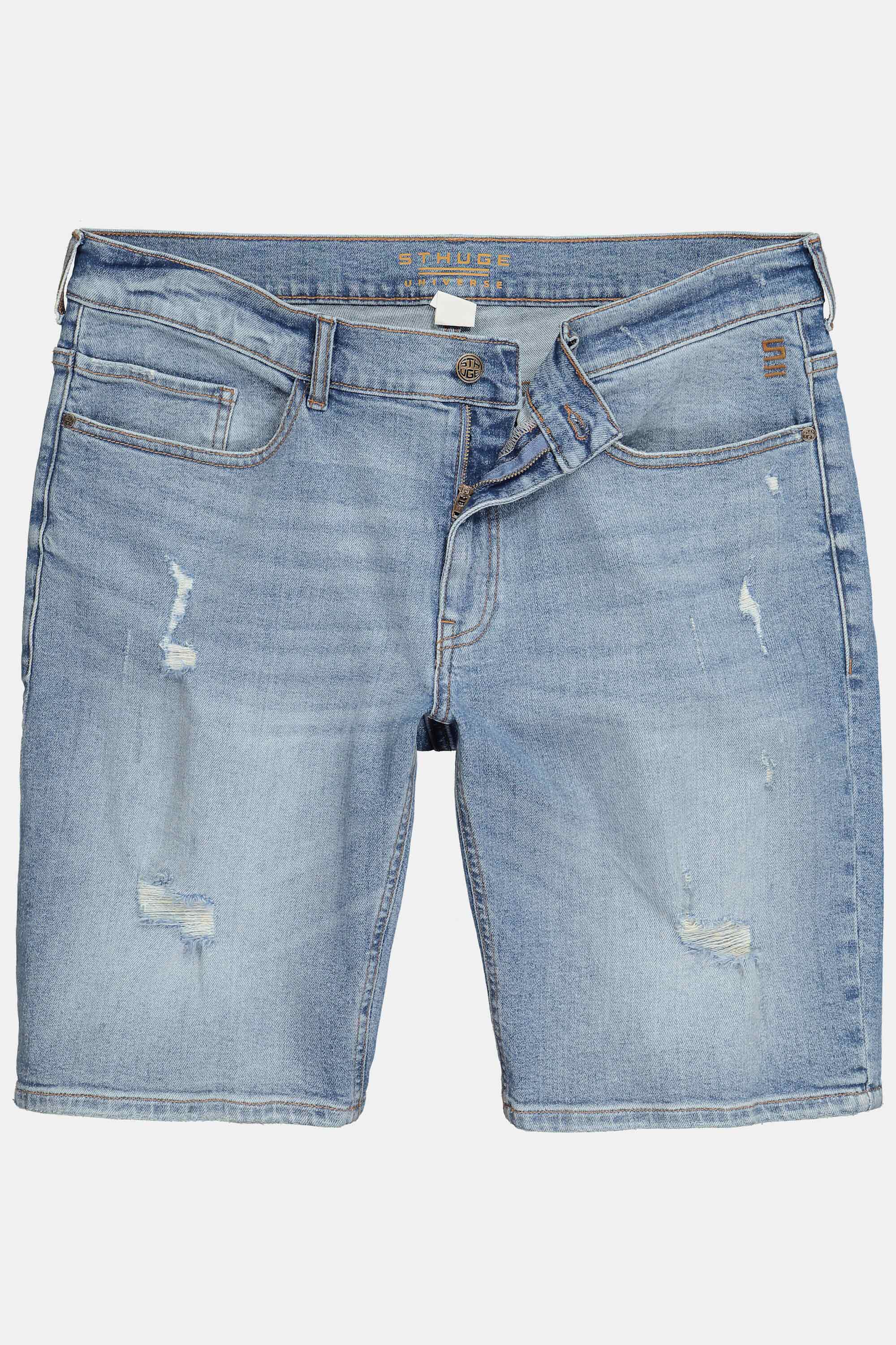 Plus Size Βερμούδα τζιν baggy fit με destroyed effect, STHUGE (Μεγάλα Μεγέθη - Υπερμεγέθη)