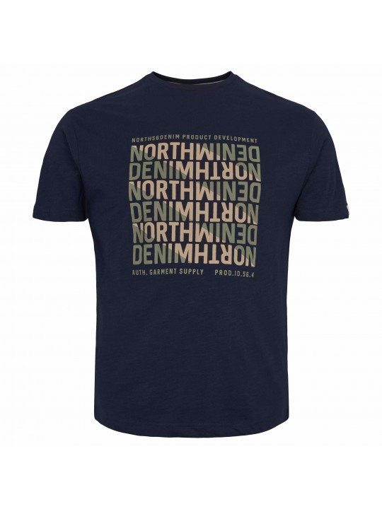 Μπλούζα κ/μ t-shirt με μεγάλο τύπωμα μπροστά North 56denim