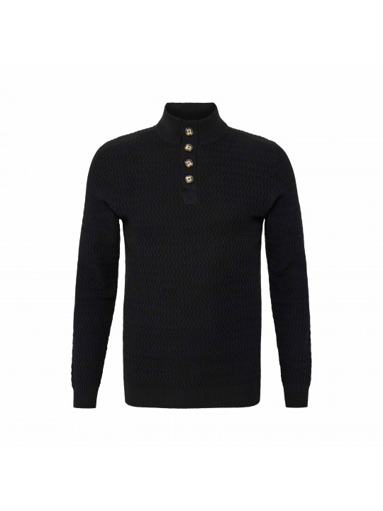 Μπλούζα πλεκτή με μακριά μανίκια και όρθιο γιακά με κουμπιά, North Latitude