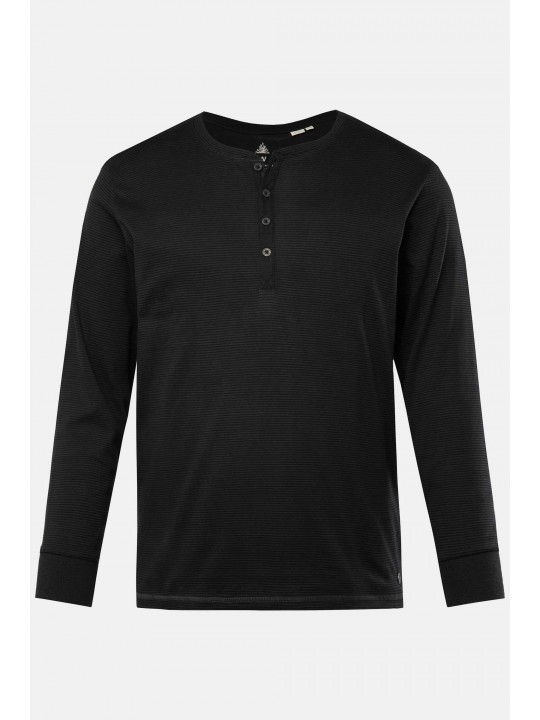 T-shirt Ριγέ με μακριά μανίκια και 4 κουμπιά, από μαλακό ζέρσεϊ, JP1880