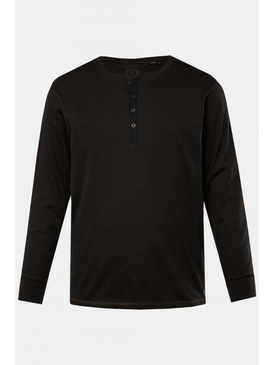 T-shirt Ριγέ με μακριά μανίκια και 4 κουμπιά, από μαλακό ζέρσεϊ, JP1880