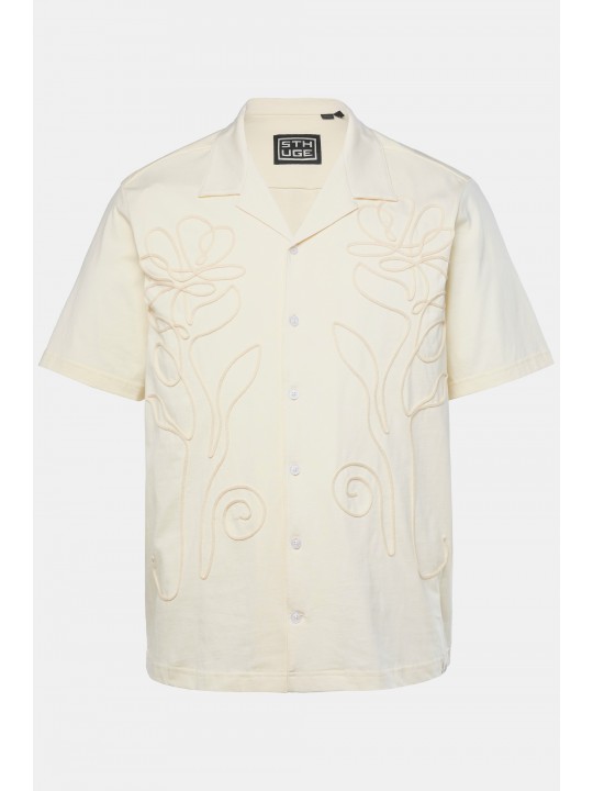 Πουκάμισο με boxy εφαρμογή και ανάγλυφο κέντημα, STHUGE 