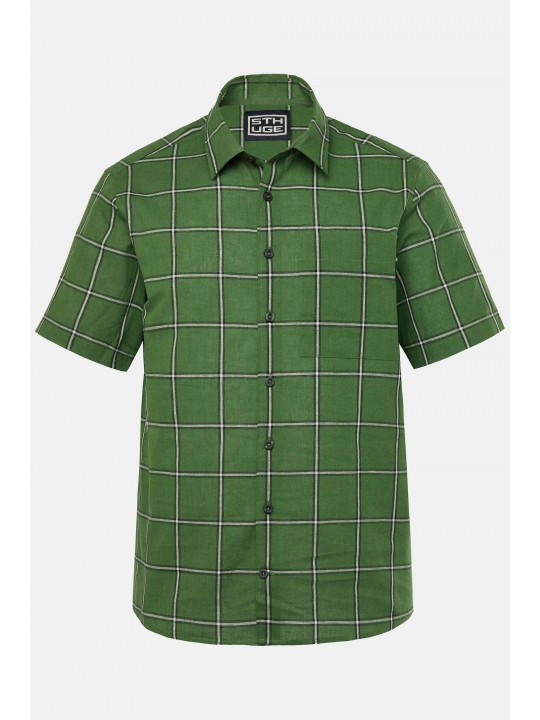 Πουκάμισο λινό, καρό, STHUGE 