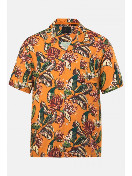 Πουκάμισο σε cuba fit με φλοράλ μοτίβο και κοντά μανίκια, JP1880