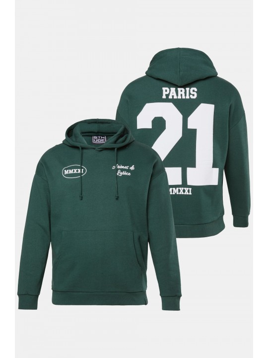 Μπλούζα φούτερ με τύπωμα και κουκούλα, STHUGE