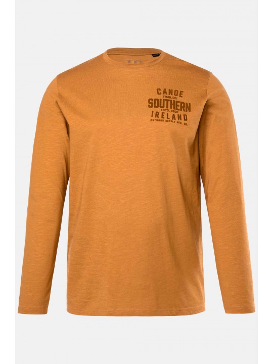 Μπλούζα μακρυμάνικη με λεπτή υφή και τύπωμα στο στήθος, JP1880