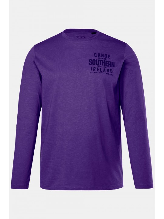 Μπλούζα μακρυμάνικη με λεπτή υφή και τύπωμα στο στήθος, JP1880