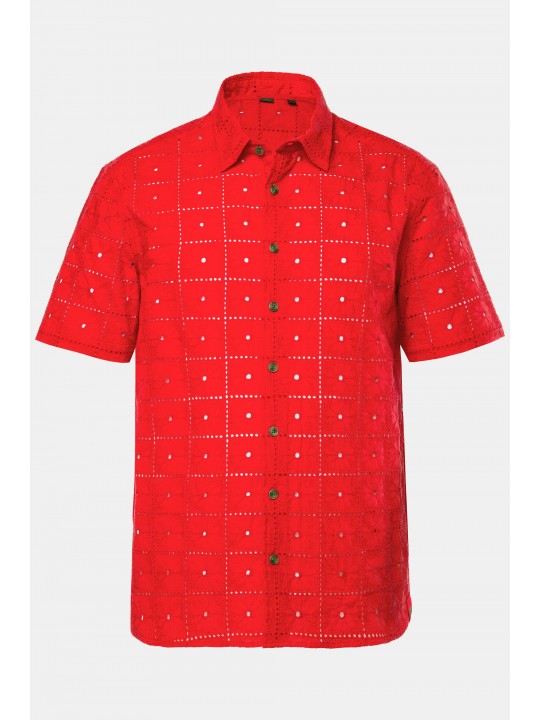 Πουκάμισο σε boxy fit με κέντημα σε όλη την επιφάνεια, STHUGE