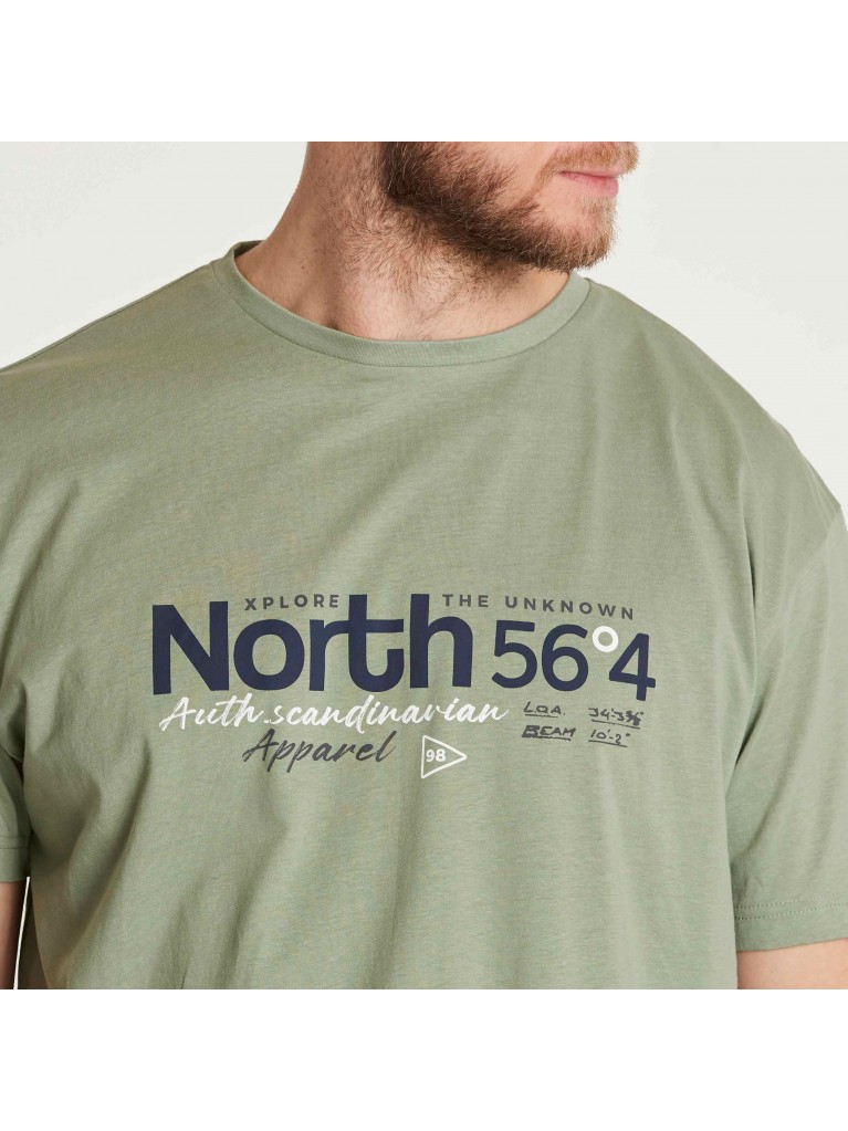 T-shirt με πολύχρωμο τύπωμα στο στήθος North 56°4