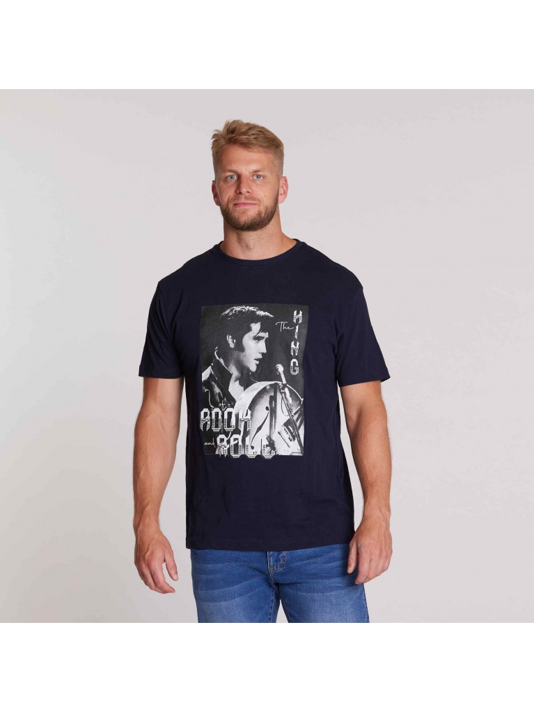 Μπλούζα κ/μ t-shirt με τύπωμα Elvis North 56denim