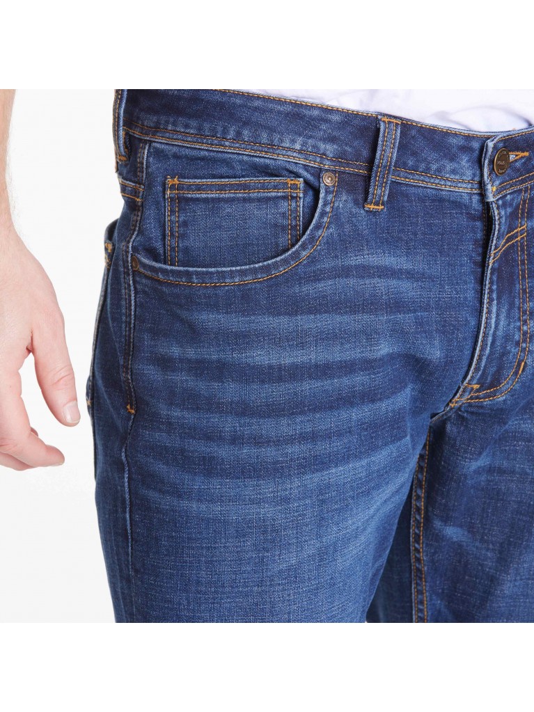 Παντελόνι jeans ελαστικό RINGO με εφέ πλυσίματος, σε STRAIGHT γραμμή North 56Denim