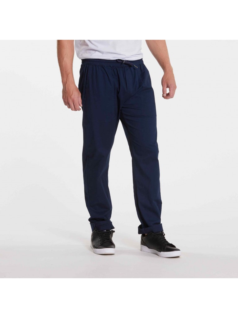 Παντελόνι casual με λάστιχο στη μέση από ελαστικό βαμβακερό ύφασμα, North 56Denim