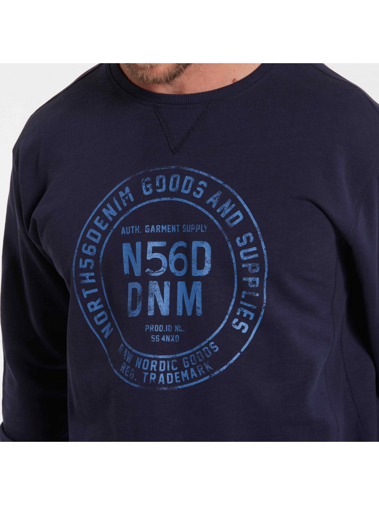 Μπλούζα Φούτερ με μακριά μανίκια με μεγάλο τύπωμα logo μπροστά, North 56Denim