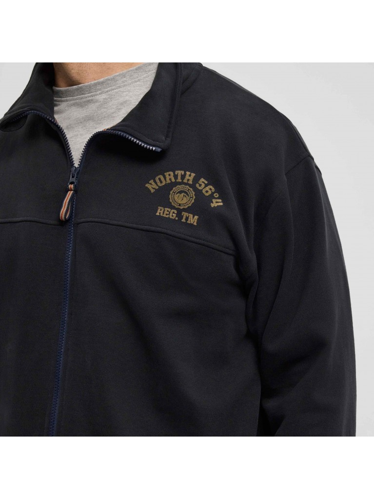 Ζακέτα φούτερ με φερμουάρ και τύπωμα στο στήθος, North 56°4.