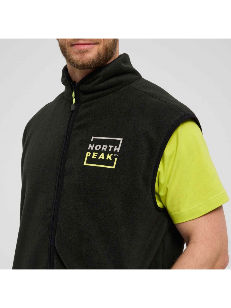 Γιλέκο fleece με φερμουάρ και τύπωμα στο στήθος, North 56°4 Sport