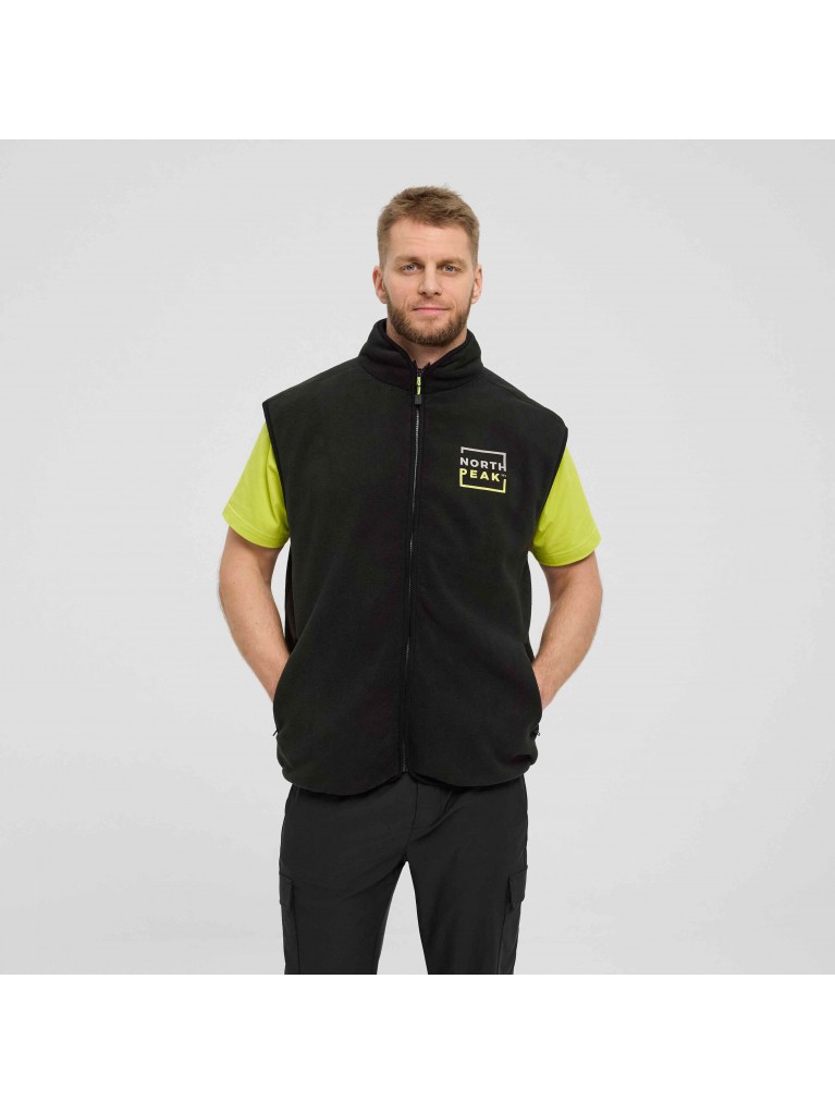 Γιλέκο fleece με φερμουάρ και τύπωμα στο στήθος, North 56°4 Sport
