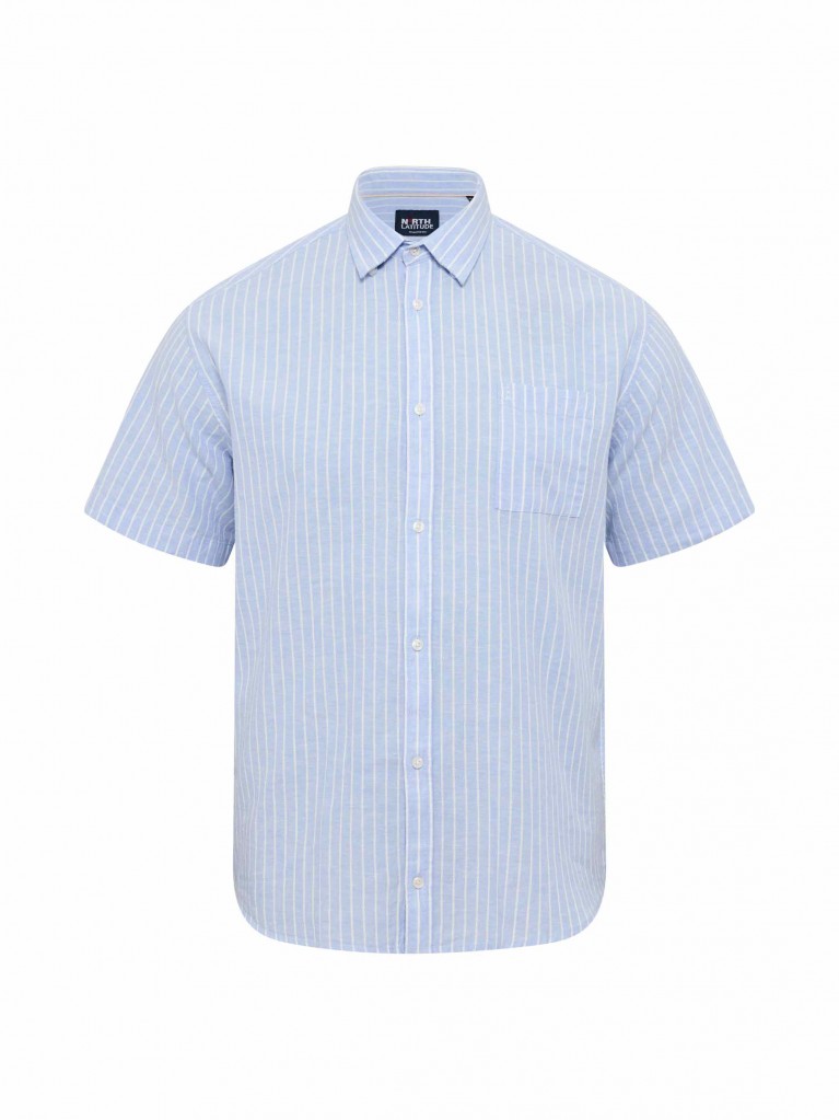 Πουκάμισο ριγέ κοντομάνικο με τσέπη στο στήθος, North Latitude