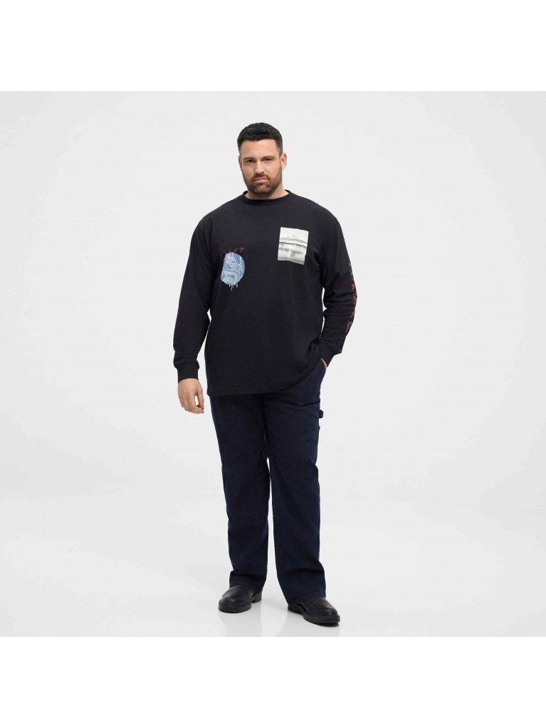 Μπλούζα με μακριά μανίκια και τύπωμα μπροστά και στο μανίκι, North Latitude Denim