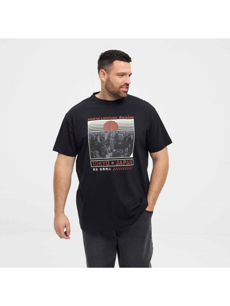 T-Shirt με μεγάλο τύπωμα Tokyo - Japan μπροστά, North Latitude Denim