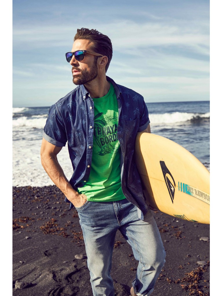 Πουκάμισο κοντομάνικο, Modern Fit, με allover print, JP1880