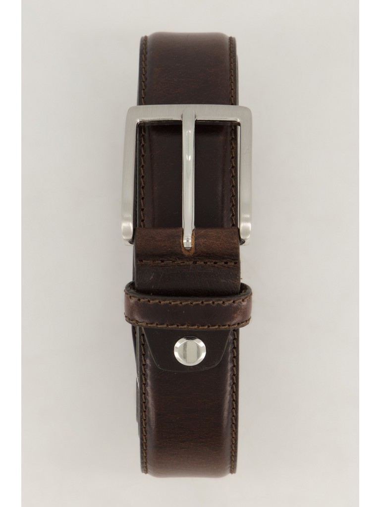 Ζώνη από γνήσιο δέρμα με μεταλλική αγκράφα