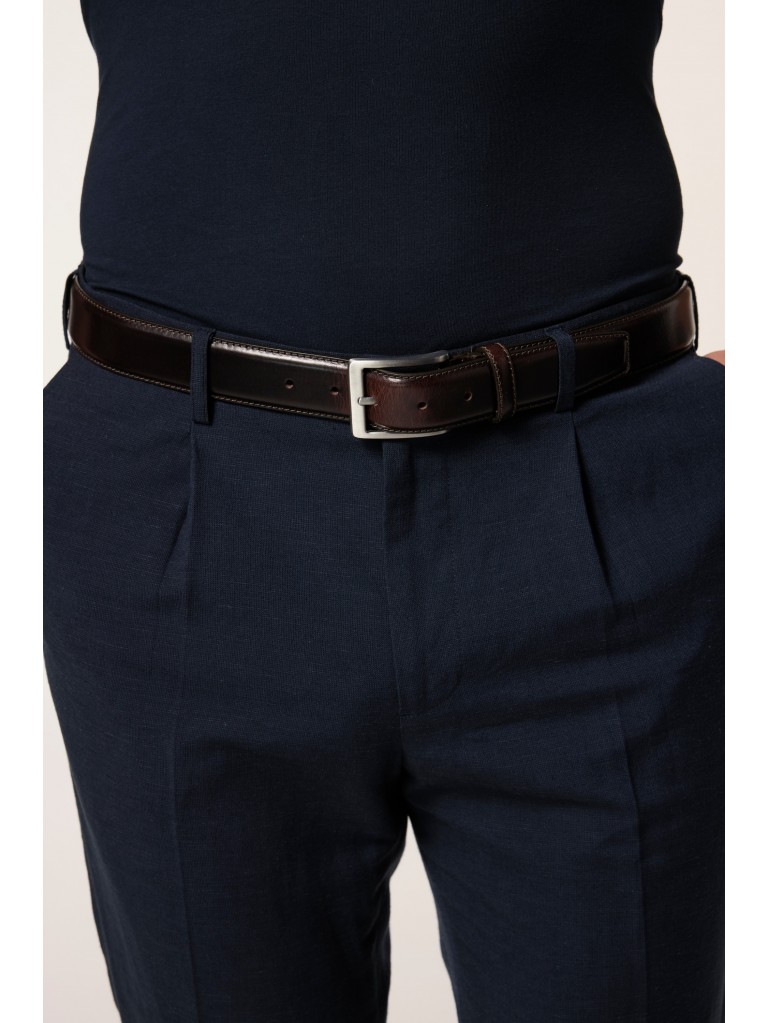 Ζώνη από γνήσιο δέρμα με μεταλλική αγκράφα