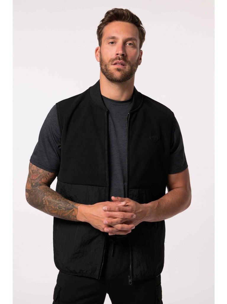 Γιλέκο με συνδυασμό υφασμάτων και κολλεγιακό γιακά, JP1880