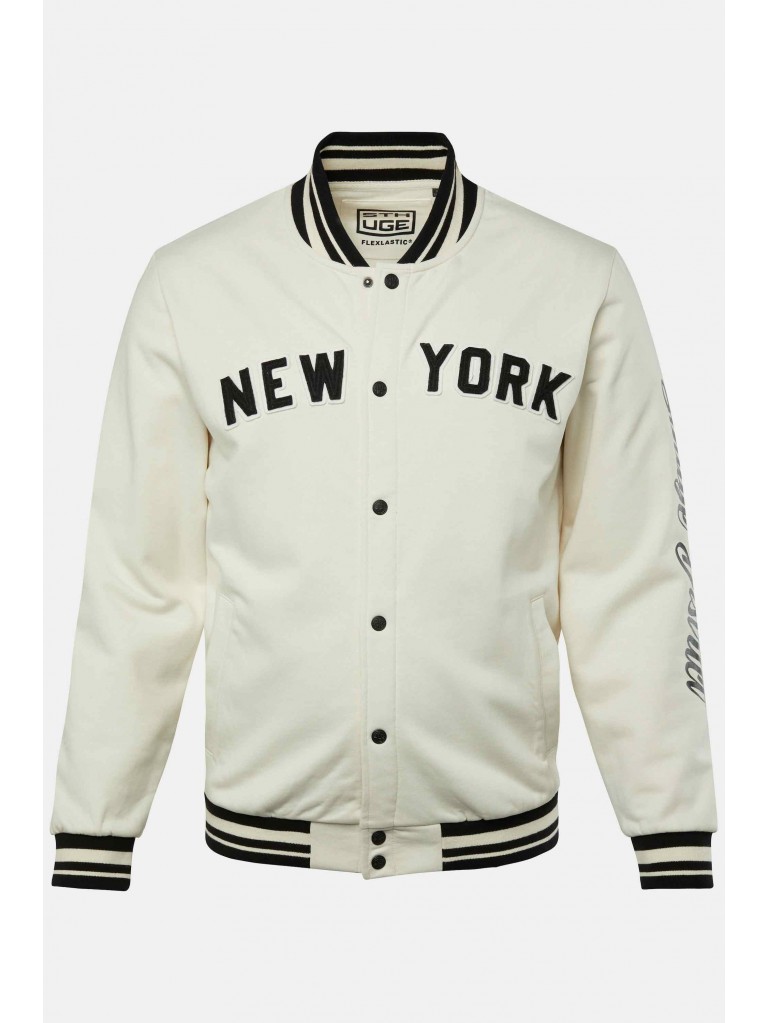 Ζακέτα Φούτερ Κολεγίου με κέντημα NEW YORK μπροστά και τύπωμα στο μανίκι, JP1880
