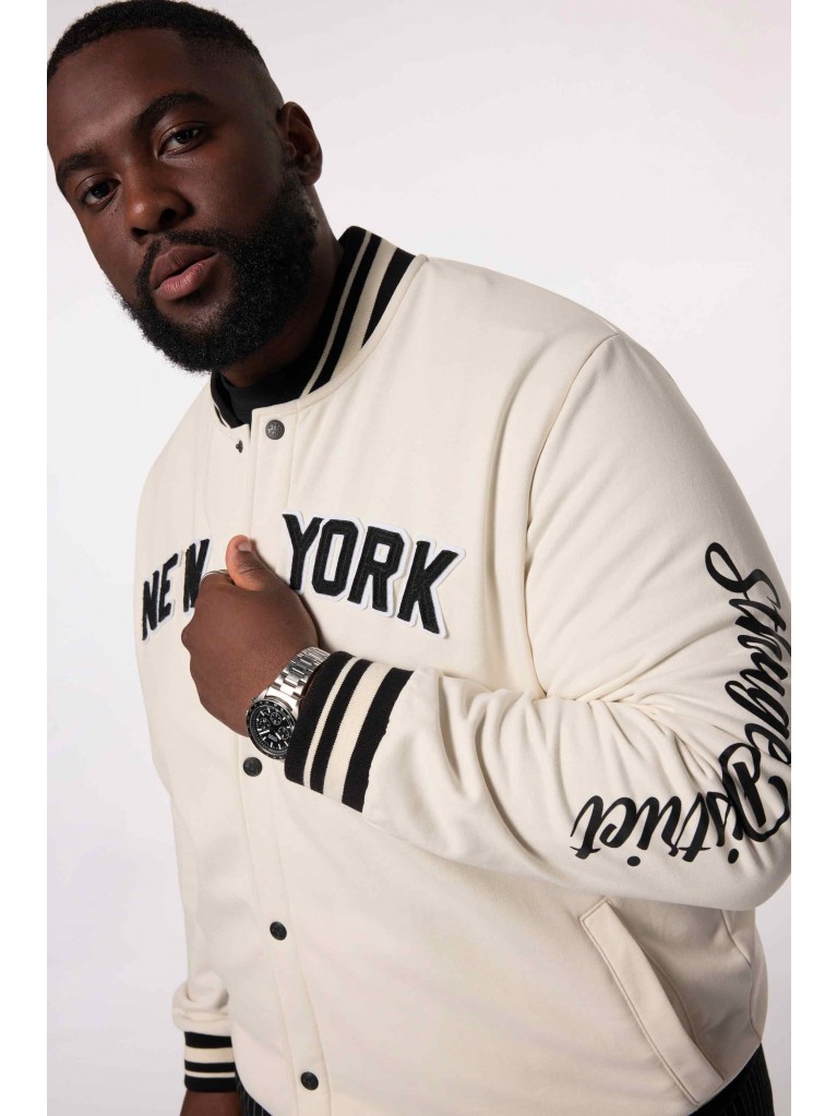 Ζακέτα Φούτερ Κολεγίου με κέντημα NEW YORK μπροστά και τύπωμα στο μανίκι, JP1880