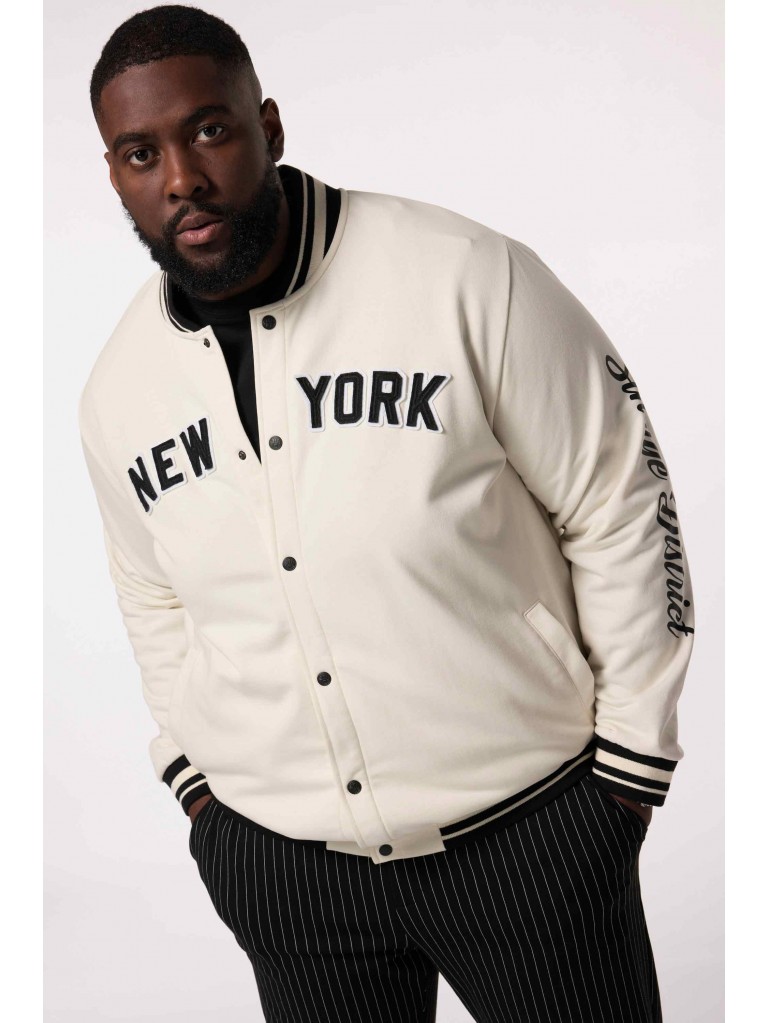 Ζακέτα Φούτερ Κολεγίου με κέντημα NEW YORK μπροστά και τύπωμα στο μανίκι, JP1880