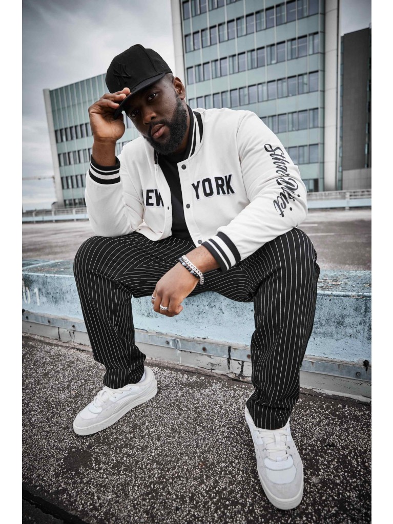 Ζακέτα Φούτερ Κολεγίου με κέντημα NEW YORK μπροστά και τύπωμα στο μανίκι, JP1880