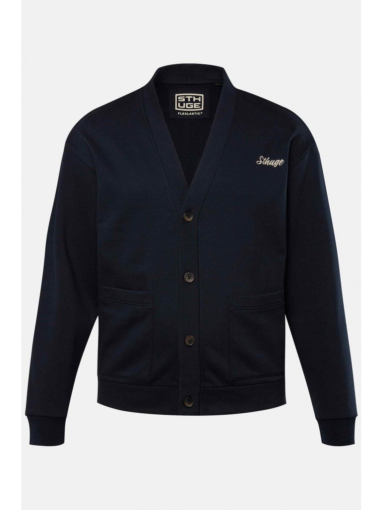 Ζακέτα Φούτερ με V λαιμόκοψη και κέντημα στο στήθος, JP1880