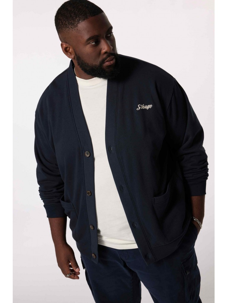 Ζακέτα Φούτερ με V λαιμόκοψη και κέντημα στο στήθος, JP1880