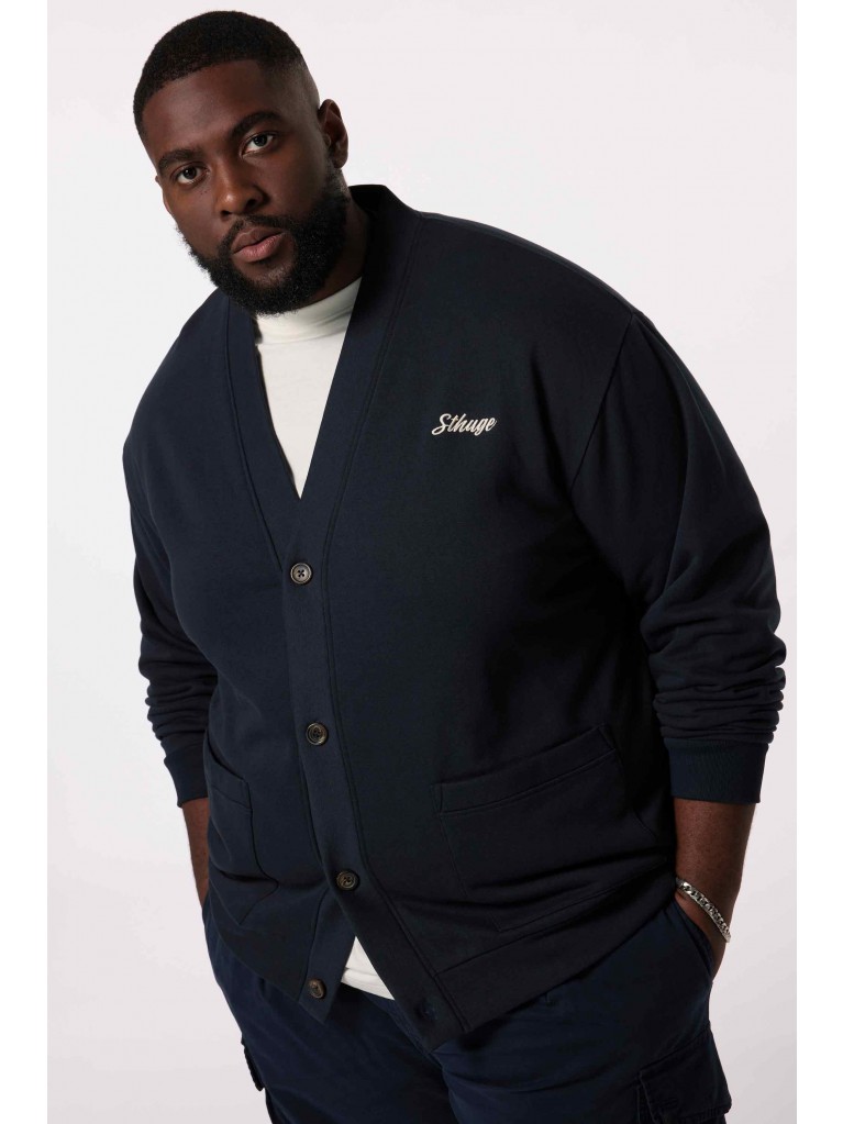 Ζακέτα Φούτερ με V λαιμόκοψη και κέντημα στο στήθος, JP1880