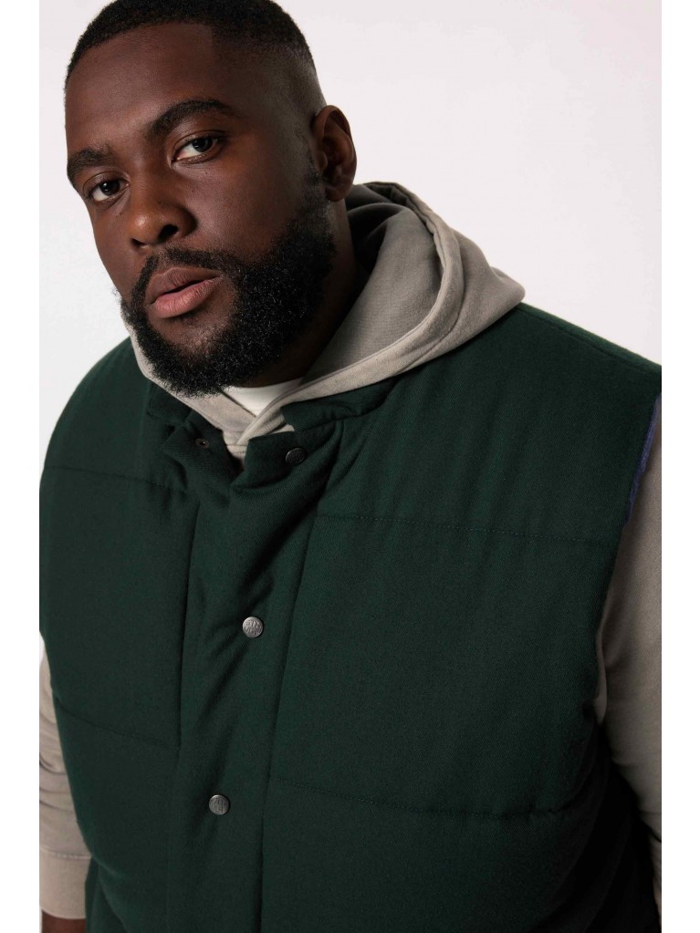 Γιλέκο υφασμάτινο με ζεστή επένδυση και όρθιο γιακά, JP1880