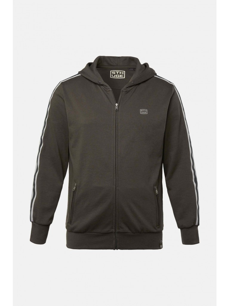 Ζακέτα με κουκούλα και ρίγες στα μανίκια