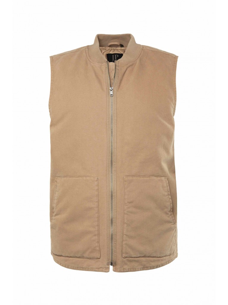 Αμάνικο μπουφάν με κολεγιακό γιακά